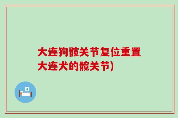 大连狗髋关节复位重置大连犬的髋关节)