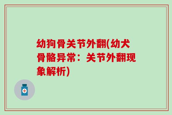 幼狗骨关节外翻(幼犬骨骼异常:关节外翻现象解析) 幼狗骨关节外翻(幼犬骨骼异常:关节外翻现象解析)