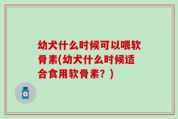 幼犬什么时候可以喂软骨素(幼犬什么时候适合食用软骨素?) 幼犬什么时候可以喂软骨素(幼犬什么时候适合食用软骨素?)