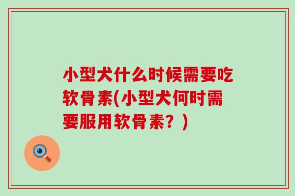 小型犬什么时候需要吃软骨素(小型犬何时需要服用软骨素?) 小型犬什么时候需要吃软骨素(小型犬何时需要服用软骨素?)