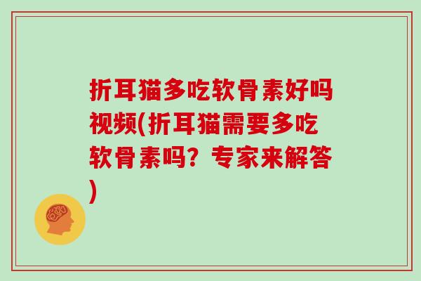折耳猫多吃软骨素好吗视频(折耳猫需要多吃软骨素吗?专家来解答) 折耳猫多吃软骨素好吗视频(折耳猫需要多吃软骨素吗?专家来解答)