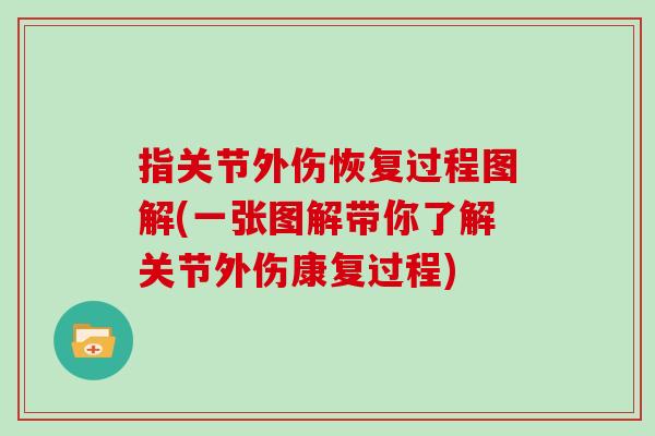 指关节外伤恢复过程图解(一张图解带你了解关节外伤康复过程) 指关节外伤恢复过程图解(一张图解带你了解关节外伤康复过程)
