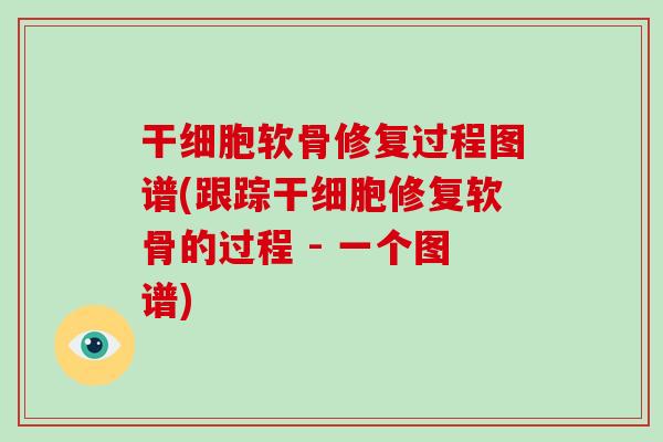 干细胞软骨修复过程图谱(跟踪干细胞修复软骨的过程 - 一个图谱) 干细胞软骨修复过程图谱(跟踪干细胞修复软骨的过程 - 一个图谱)
