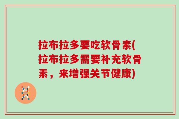 拉布拉多要吃软骨素(拉布拉多需要补充软骨素，来增强关节健康)