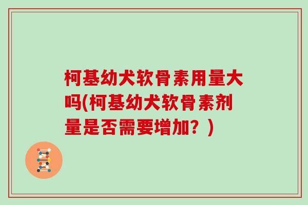 柯基幼犬软骨素用量大吗(柯基幼犬软骨素剂量是否需要增加?) 柯基幼犬软骨素用量大吗(柯基幼犬软骨素剂量是否需要增加?)
