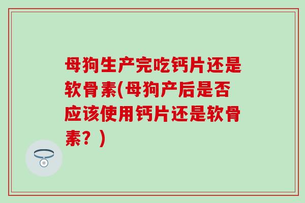 母狗生产完吃钙片还是软骨素(母狗产后是否应该使用钙片还是软骨素?) 母狗生产完吃钙片还是软骨素(母狗产后是否应该使用钙片还是软骨素?)