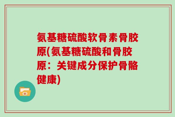氨基糖硫酸软骨素骨胶原(氨基糖硫酸和骨胶原:关键成分保护骨骼健康) 氨基糖硫酸软骨素骨胶原(氨基糖硫酸和骨胶原:关键成分保护骨骼健康)