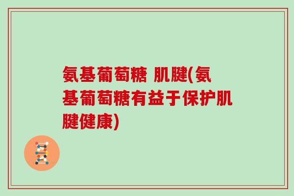 氨基葡萄糖 肌腱(氨基葡萄糖有益于保护肌腱健康)