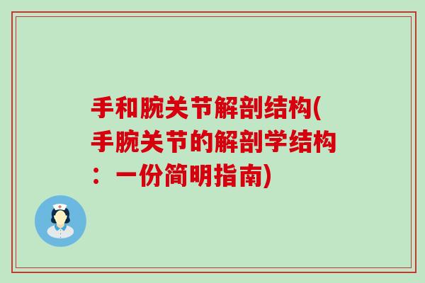 手和腕关节解剖结构(手腕关节的解剖学结构:一份简明指南) 手和腕关节解剖结构(手腕关节的解剖学结构:一份简明指南)