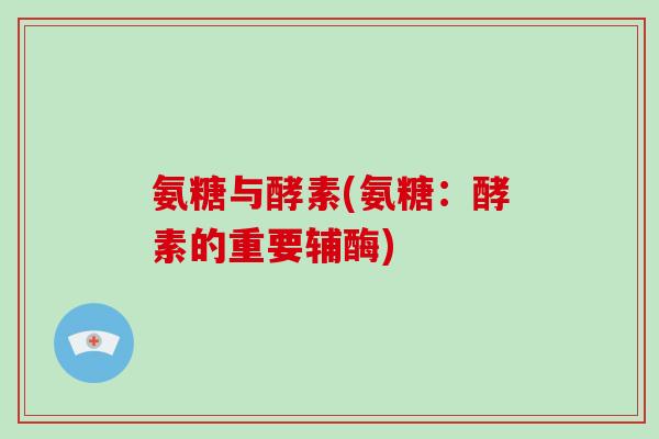 氨糖与酵素(氨糖:酵素的重要辅酶) 氨糖与酵素(氨糖:酵素的重要辅酶)