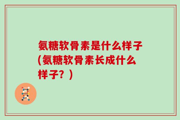 氨糖软骨素是什么样子(氨糖软骨素长成什么样子？)