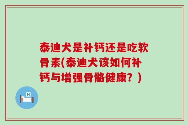 泰迪犬是补钙还是吃软骨素(泰迪犬该如何补钙与增强骨骼健康?) 泰迪犬是补钙还是吃软骨素(泰迪犬该如何补钙与增强骨骼健康?)