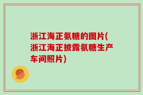 浙江海正氨糖的图片(浙江海正披露氨糖生产车间照片) 浙江海正氨糖的图片(浙江海正披露氨糖生产车间照片)