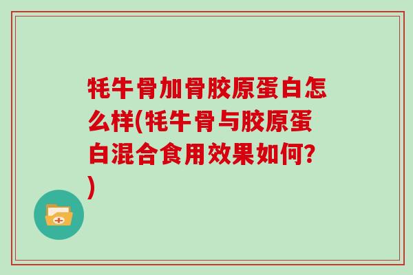 牦牛骨加骨胶原蛋白怎么样(牦牛骨与胶原蛋白混合食用效果如何?) 牦牛骨加骨胶原蛋白怎么样(牦牛骨与胶原蛋白混合食用效果如何?)
