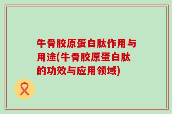 牛骨胶原蛋白肽作用与用途(牛骨胶原蛋白肽的功效与应用领域)
