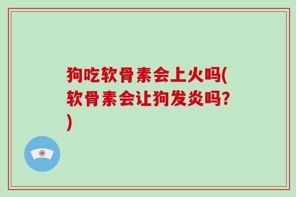 狗吃软骨素会上火吗(软骨素会让狗发炎吗？)