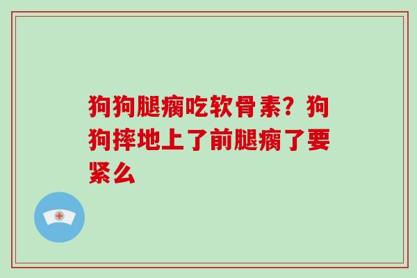 狗狗腿瘸吃软骨素?狗狗摔地上了前腿瘸了要紧么 狗狗腿瘸吃软骨素?狗狗摔地上了前腿瘸了要紧么