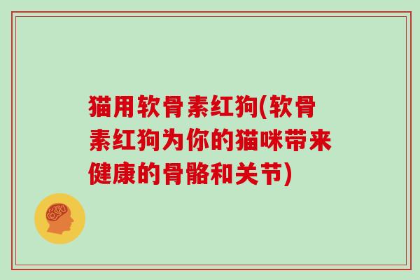 猫用软骨素红狗(软骨素红狗为你的猫咪带来健康的骨骼和关节) 猫用软骨素红狗(软骨素红狗为你的猫咪带来健康的骨骼和关节)