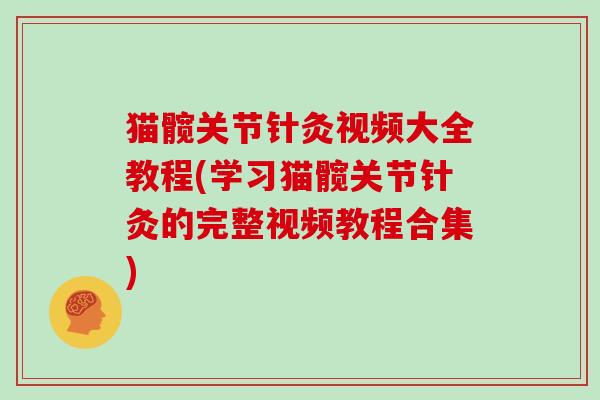 猫髋关节针灸视频大全教程(学习猫髋关节针灸的完整视频教程合集) 猫髋关节针灸视频大全教程(学习猫髋关节针灸的完整视频教程合集)