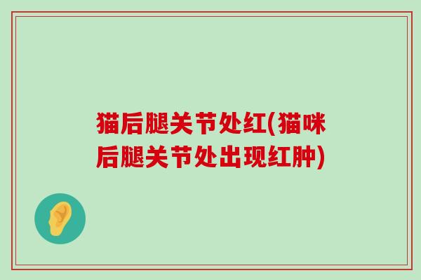 猫后腿关节处红(猫咪后腿关节处出现红肿) 猫后腿关节处红(猫咪后腿关节处出现红肿)