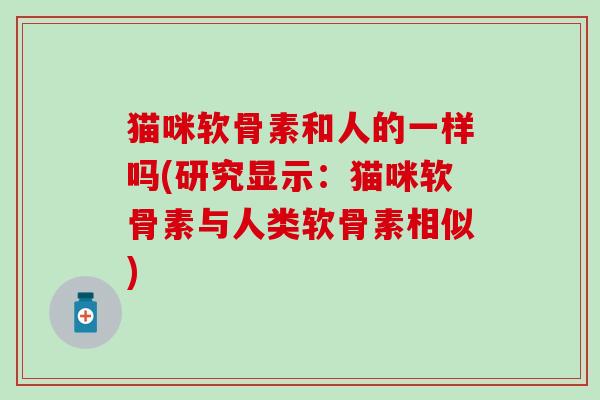 猫咪软骨素和人的一样吗(研究显示:猫咪软骨素与人类软骨素相似) 猫咪软骨素和人的一样吗(研究显示:猫咪软骨素与人类软骨素相似)