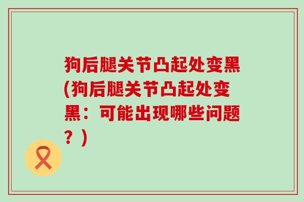 狗后腿关节凸起处变黑(狗后腿关节凸起处变黑:可能出现哪些问题?) 狗后腿关节凸起处变黑(狗后腿关节凸起处变黑:可能出现哪些问题?)