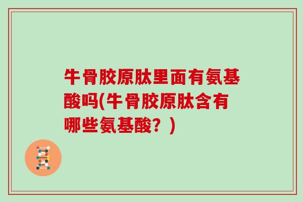 牛骨胶原肽里面有氨基酸吗(牛骨胶原肽含有哪些氨基酸?) 牛骨胶原肽里面有氨基酸吗(牛骨胶原肽含有哪些氨基酸?)