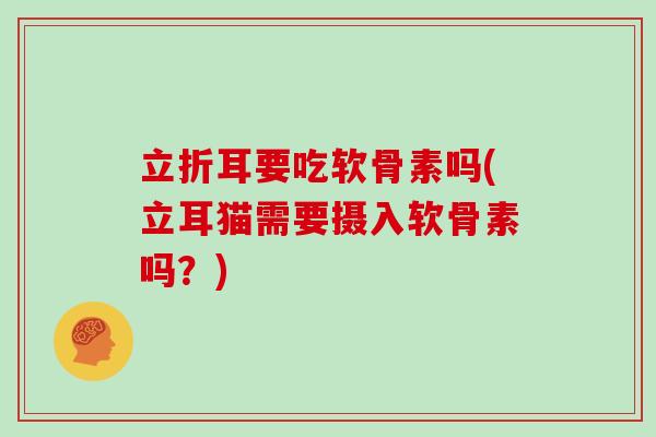 立折耳要吃软骨素吗(立耳猫需要摄入软骨素吗？)