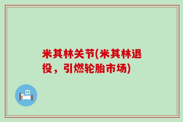 米其林关节(米其林退役,引燃轮胎市场) 米其林关节(米其林退役,引燃轮胎市场)