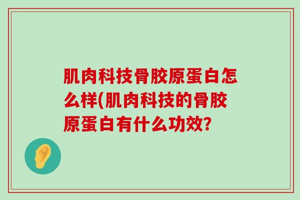 肌肉科技骨胶原蛋白怎么样(肌肉科技的骨胶原蛋白有什么功效? 肌肉科技骨胶原蛋白怎么样(肌肉科技的骨胶原蛋白有什么功效?