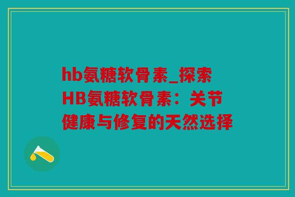 hb氨糖软骨素_探索HB氨糖软骨素：关节健康与修复的天然选择