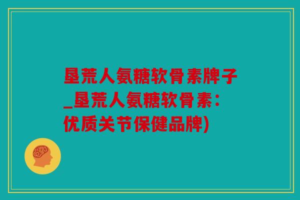 垦荒人氨糖软骨素牌子_垦荒人氨糖软骨素：优质关节保健品牌)
