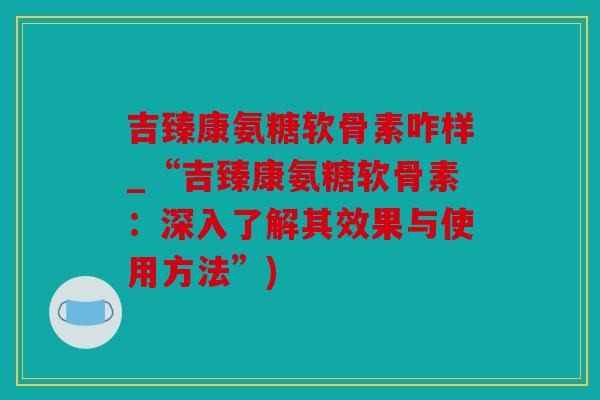 吉臻康氨糖软骨素咋样_“吉臻康氨糖软骨素：深入了解其效果与使用方法”)