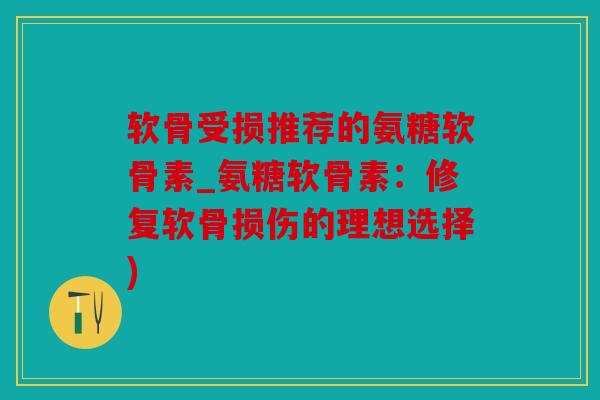 软骨受损推荐的氨糖软骨素_氨糖软骨素：修复软骨损伤的理想选择)