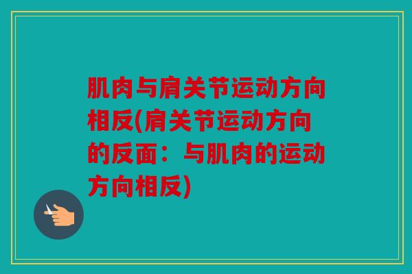 肌肉与肩关节运动方向相反(肩关节运动方向的反面：与肌肉的运动方向相反)