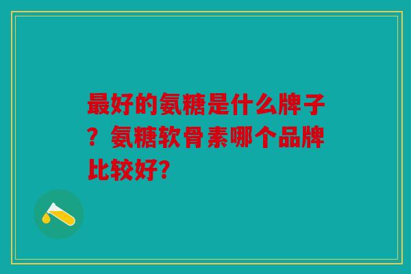 好的氨糖是什么牌子？氨糖软骨素哪个品牌比较好？