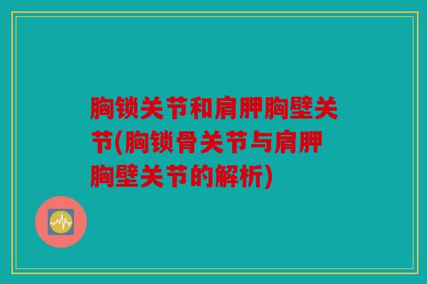 胸锁关节和肩胛胸壁关节(胸锁骨关节与肩胛胸壁关节的解析) 胸锁关节和肩胛胸壁关节(胸锁骨关节与肩胛胸壁关节的解析)