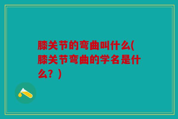 膝关节的弯曲叫什么(膝关节弯曲的学名是什么?) 膝关节的弯曲叫什么(膝关节弯曲的学名是什么?)
