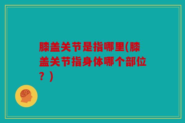 膝盖关节是指哪里(膝盖关节指身体哪个部位？)