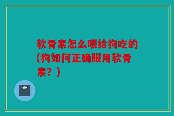 软骨素怎么喂给狗吃的(狗如何正确服用软骨素?) 软骨素怎么喂给狗吃的(狗如何正确服用软骨素?)