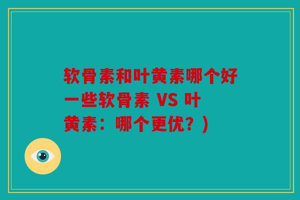 软骨素和叶黄素哪个好一些软骨素 VS 叶黄素：哪个更优？)