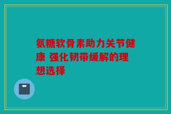 氨糖软骨素助力关节健康 强化韧带缓解的理想选择