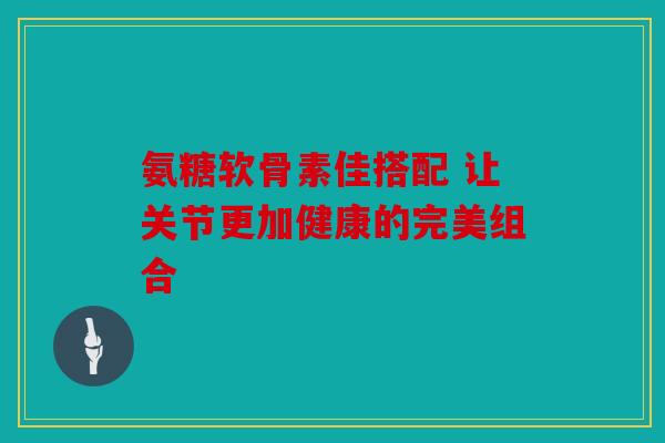 氨糖软骨素佳搭配 让关节更加健康的完美组合