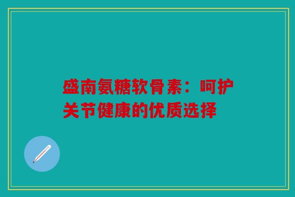 盛南氨糖软骨素:呵护关节健康的优质选择 盛南氨糖软骨素:呵护关节健康的优质选择