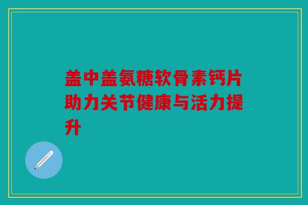 盖中盖氨糖软骨素钙片助力关节健康与活力提升