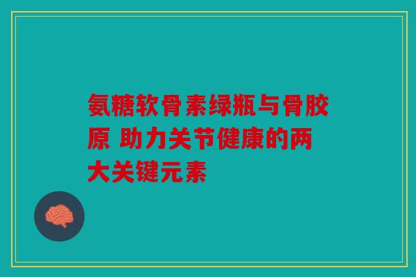 氨糖软骨素绿瓶与骨胶原 助力关节健康的两大关键元素
