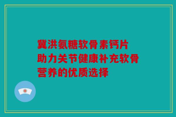 冀洪氨糖软骨素钙片 助力关节健康补充软骨营养的优质选择