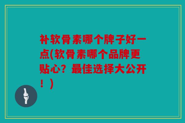 补软骨素哪个牌子好一点(软骨素哪个品牌更贴心？最佳选择大公开！)
