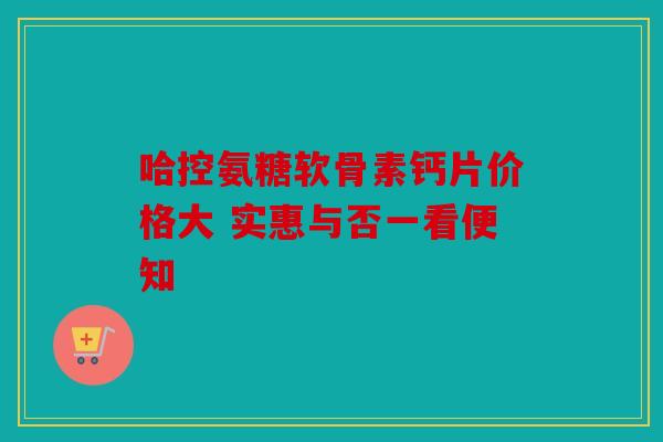 哈控氨糖软骨素钙片价格大 实惠与否一看便知
