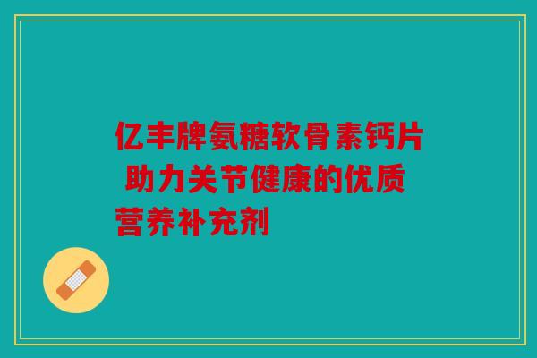 亿丰牌氨糖软骨素钙片 助力关节健康的优质营养补充剂 亿丰牌氨糖软骨素钙片 助力关节健康的优质营养补充剂